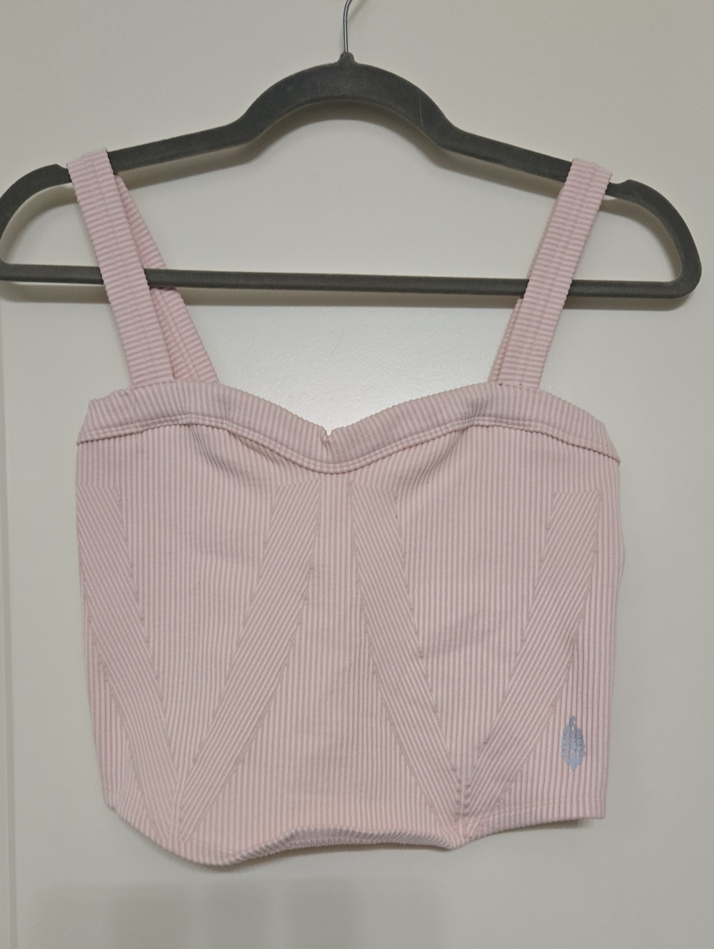 FP Movement by Free People Light Pink Striped Corset Crop Camisole